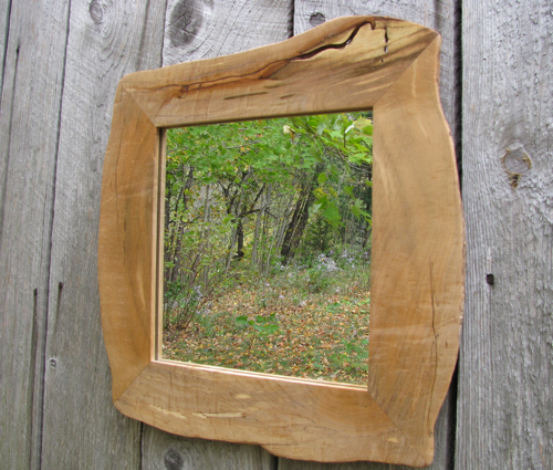 rustic frame, rustic mirror frame, live edge